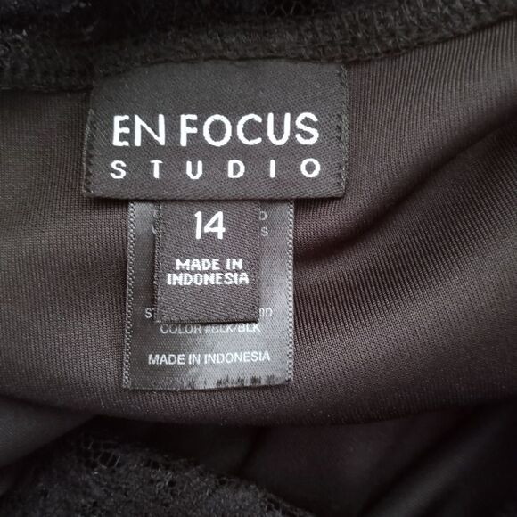 ENFOCUS STUDIO BLACK DRESS W/LACE DETAILING SZ.14 EUC - Picture 6 of 7